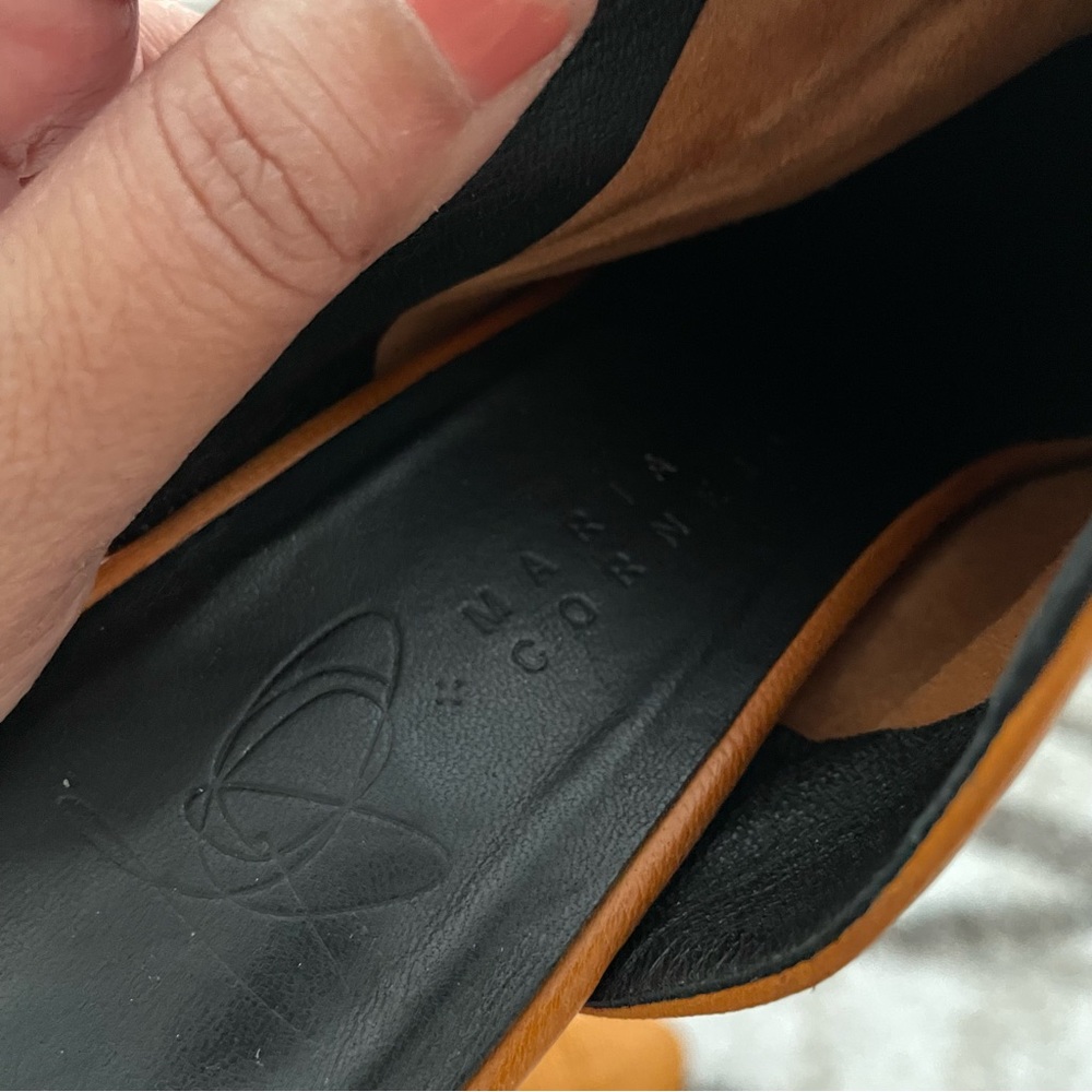 Zero + Maria Cornejo Mustard Block Heel Mules - Picture 4 of 10